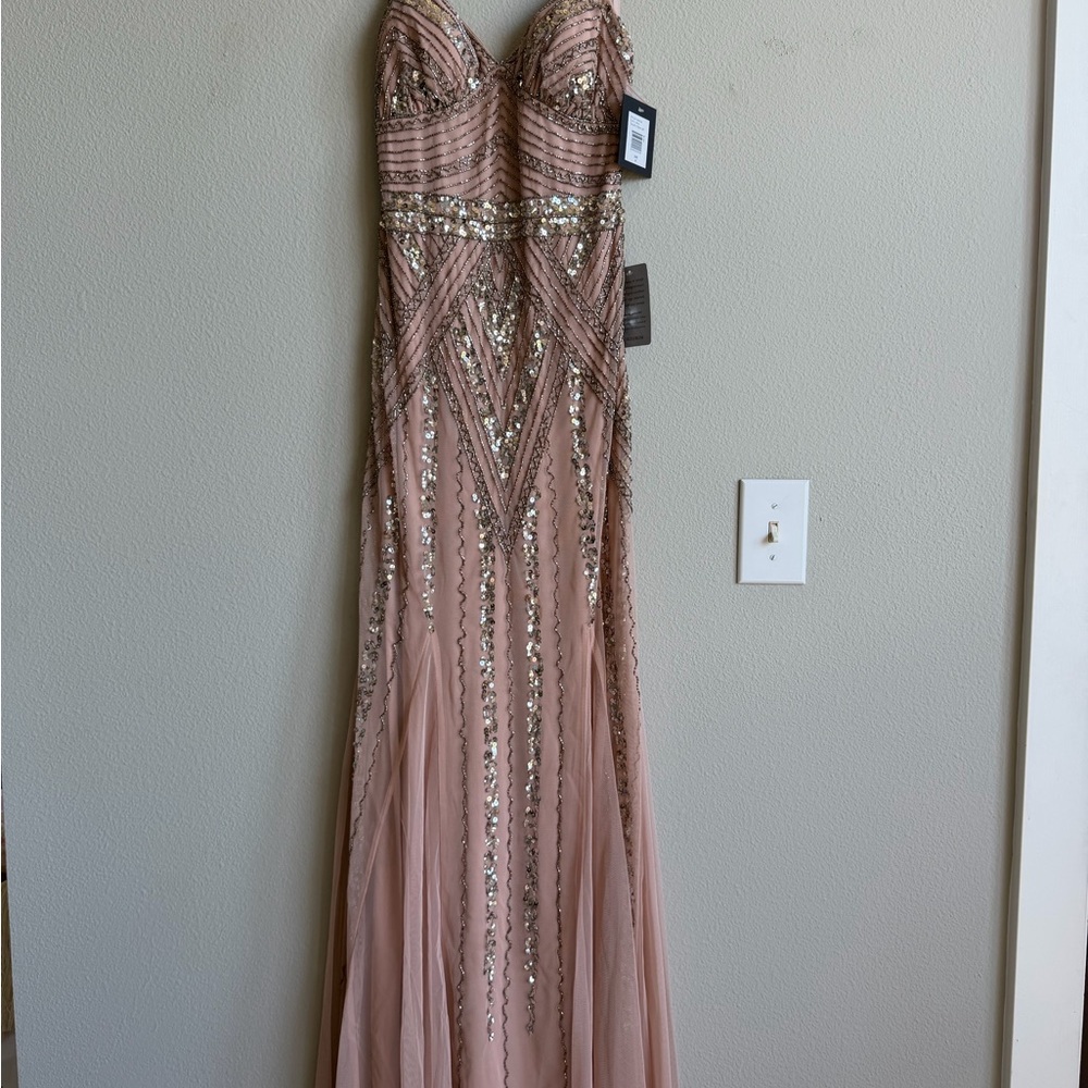 Beaded Blush Pink Evening Gown